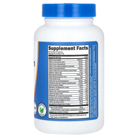 Nutricost Multivitamin with Probiotics – 120 Vegetarian Capsules, Vitamins & Minerals