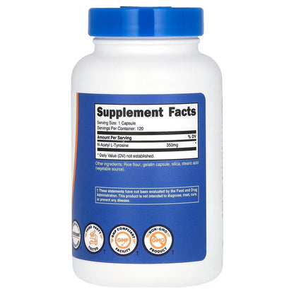 Nutricost N-Acetyl L-Tyrosine (NALT) 350mg – 120 Capsules, Amino Acid Supplement