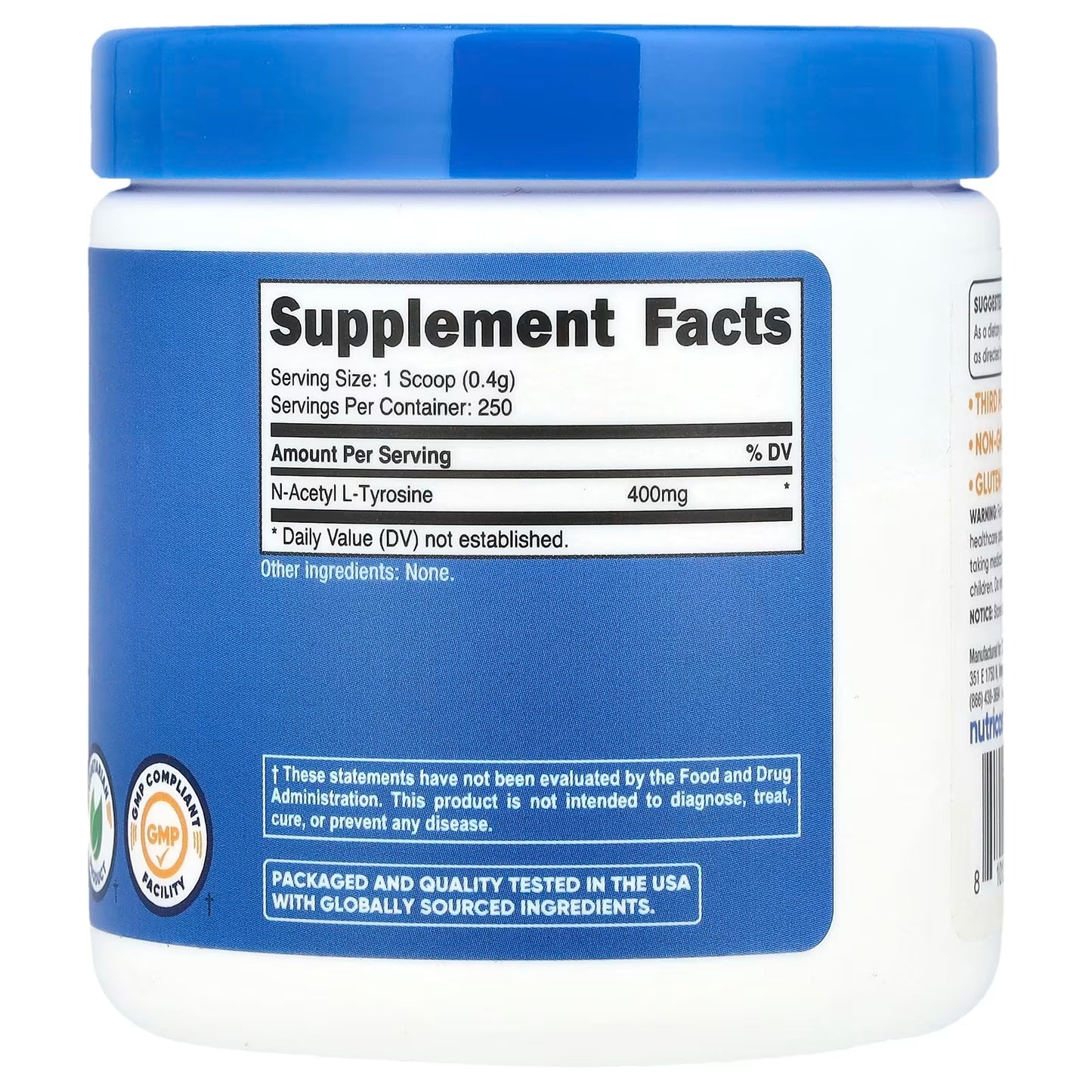 Nutricost N-Acetyl L-Tyrosine (NALT) Powder 100g – Pure NALT Amino Acid Supplement