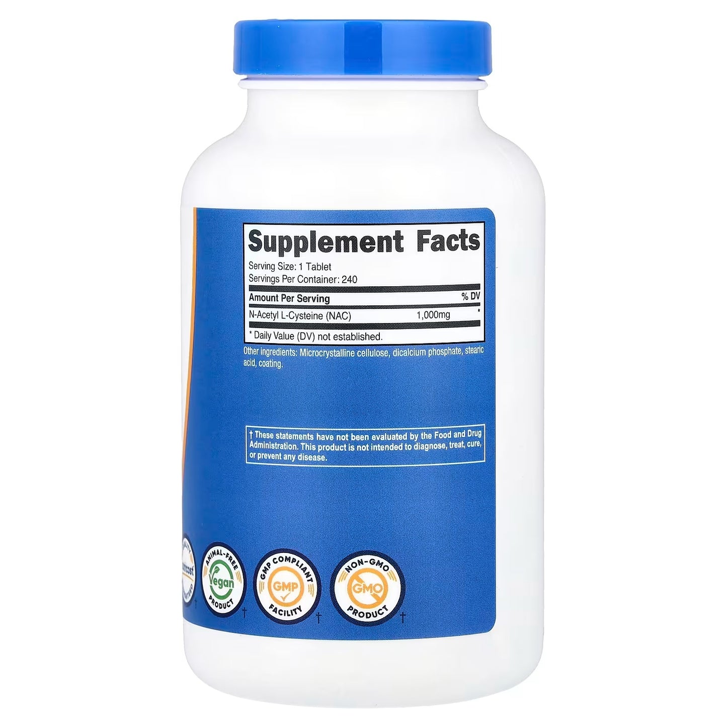 Nutricost N-Acetyl L-Cysteine (NAC) 1000mg – 240 Vegan Tablets, Gluten-Free & GMO-Free