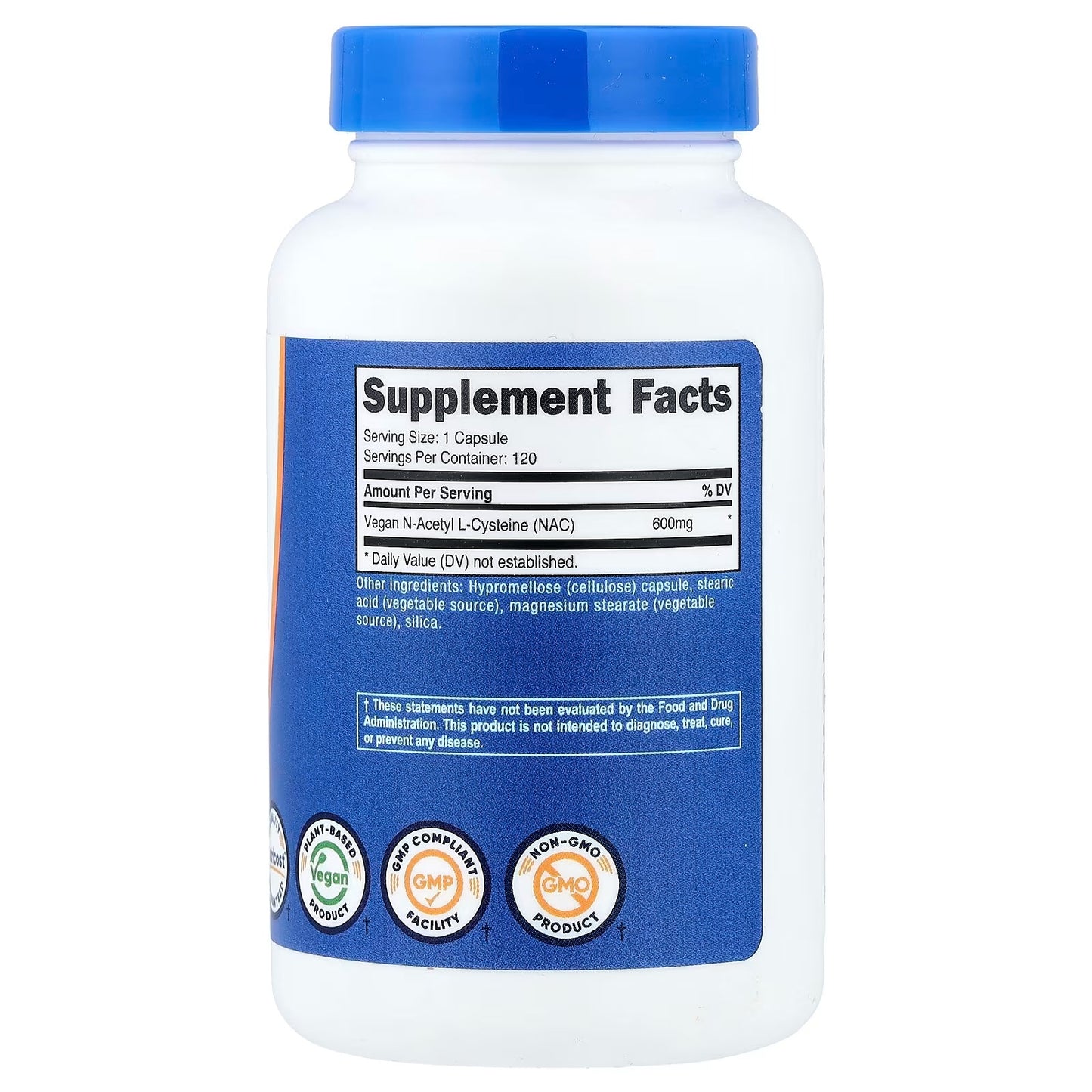 Nutricost N-Acetyl L-Cysteine (NAC) 600mg – 120 Vegetarian Capsules, GMO-Free & Gluten-Free