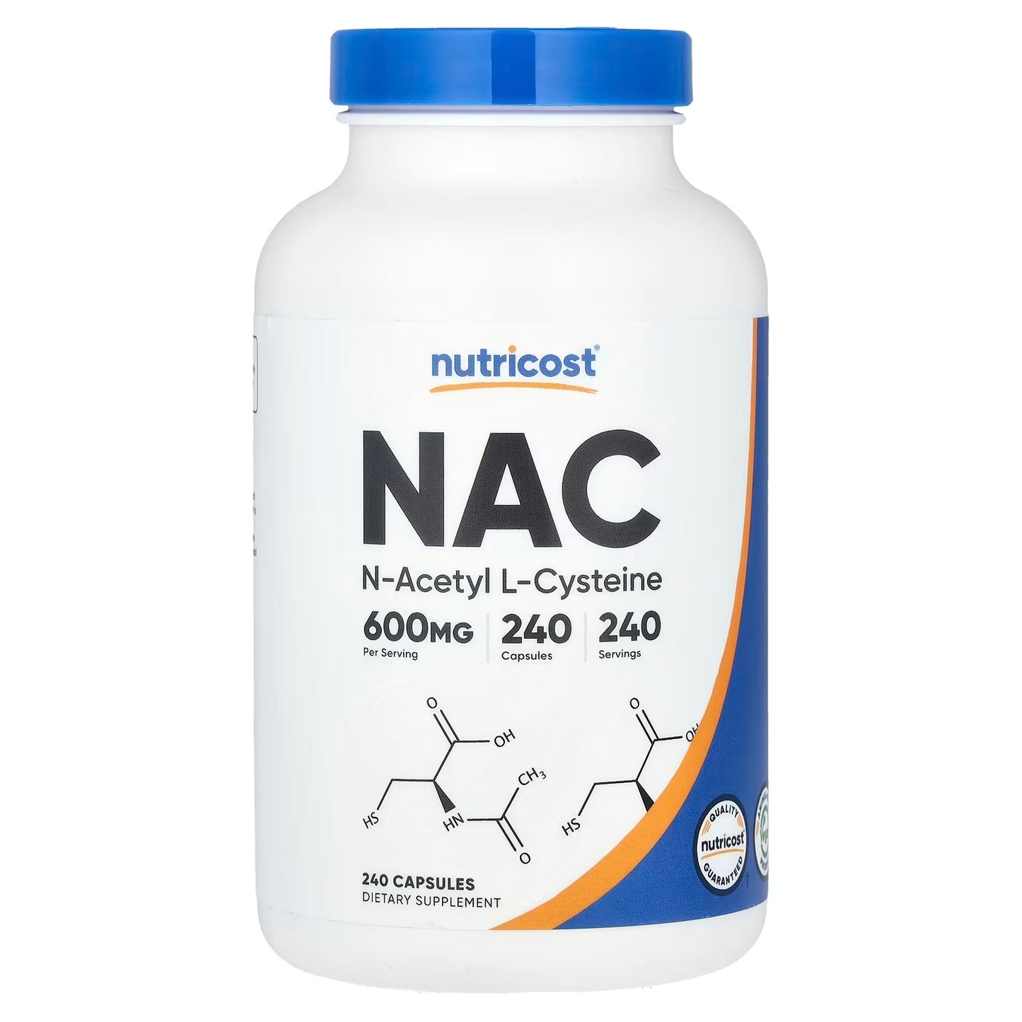 Nutricost NAC 600mg (N-Acetyl L-Cysteine) – 240 Vegetarian Capsules, Antioxidant Supplement