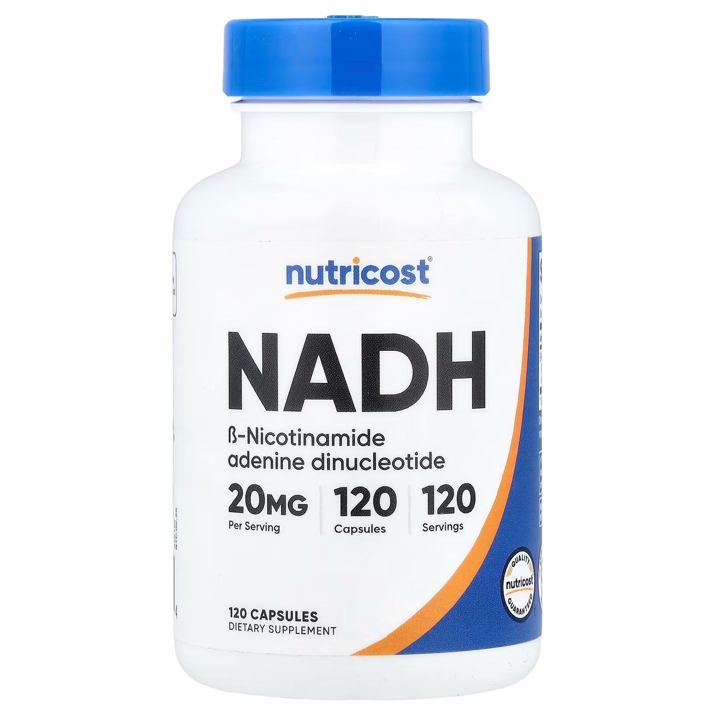 Nutricost NADH 20mg – 120 Vegan Capsules, Gluten-Free & GMO-Free Energy Support Supplement
