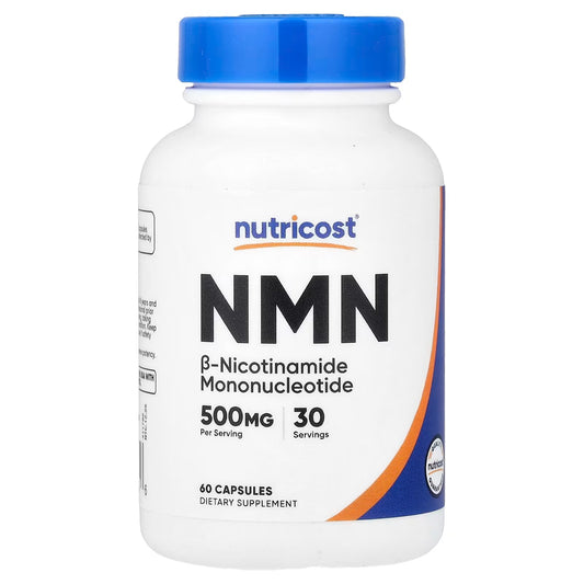 Nutricost NMN 500mg (Nicotinamide Mononucleotide) – 60 Vegetarian Capsules, 30 Servings, GMO-Free & Gluten-Free
