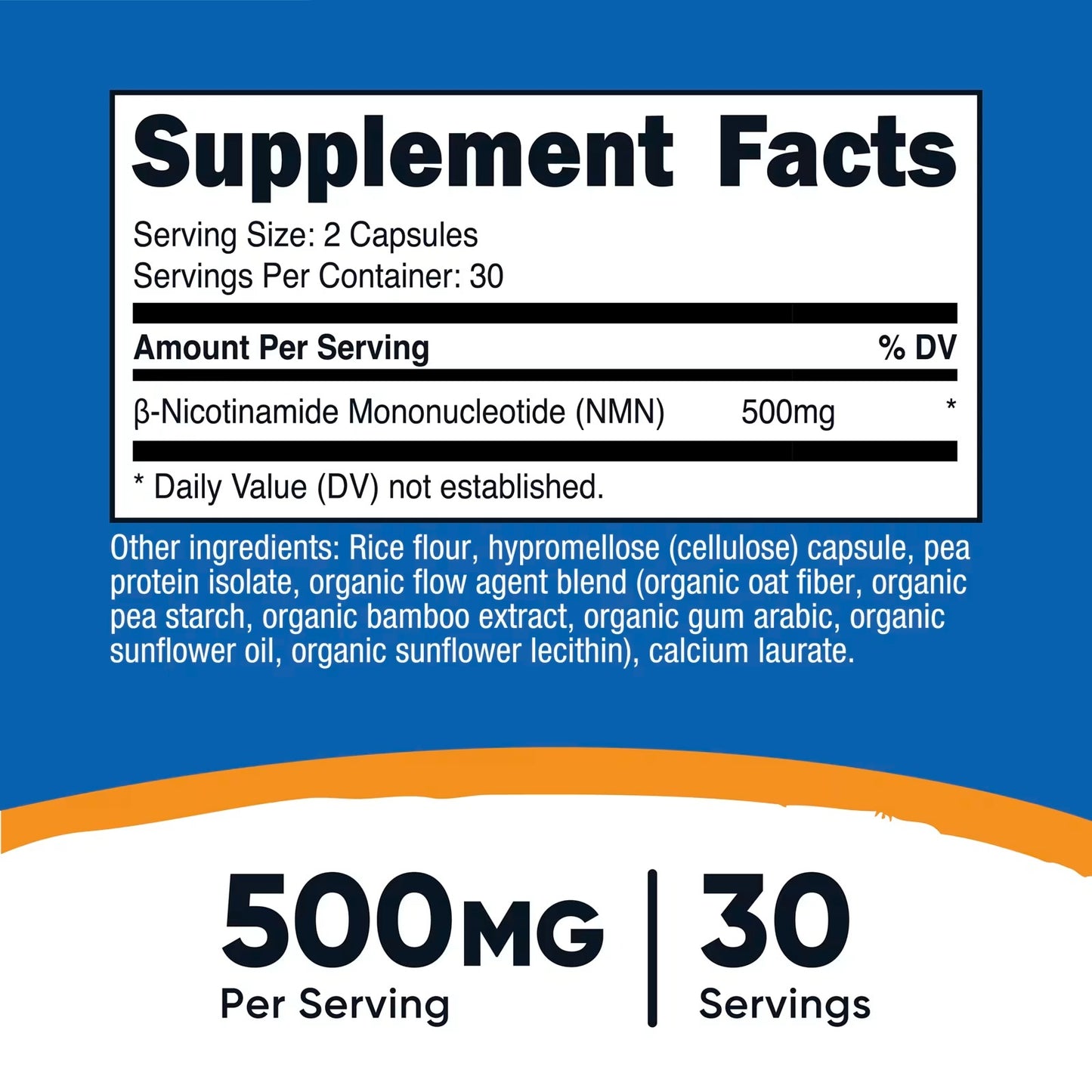 Nutricost NMN 500mg (Nicotinamide Mononucleotide) – 60 Vegetarian Capsules, 30 Servings, GMO-Free & Gluten-Free
