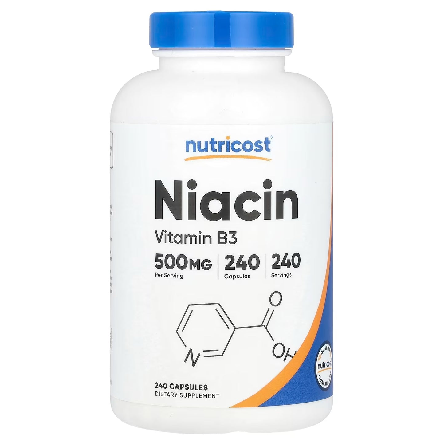 Nutricost Niacin (Vitamin B3) 500mg – 240 Capsules, Flush Niacin, Gluten-Free & GMO-Free