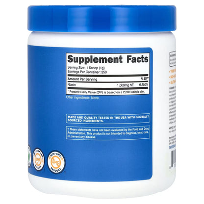 Nutricost Niacin (Vitamin B3) Powder 250g – High-Potency Niacin Supplement, May Cause Flush