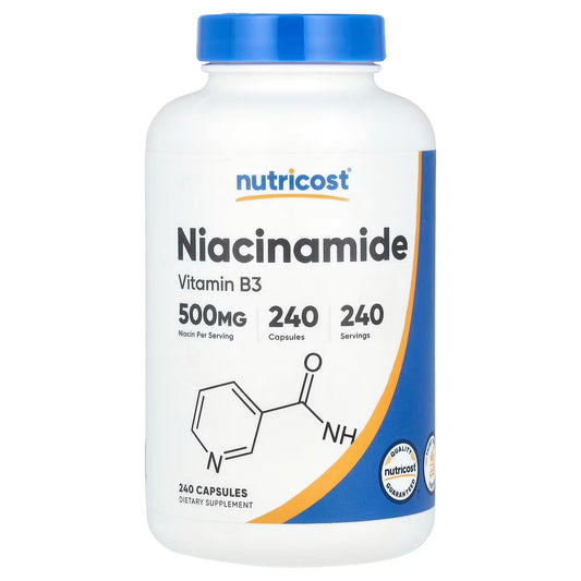 Nutricost Niacinamide (Vitamin B3) 500mg – 240 Capsules, Flush-Free, Gluten-Free & GMO-Free