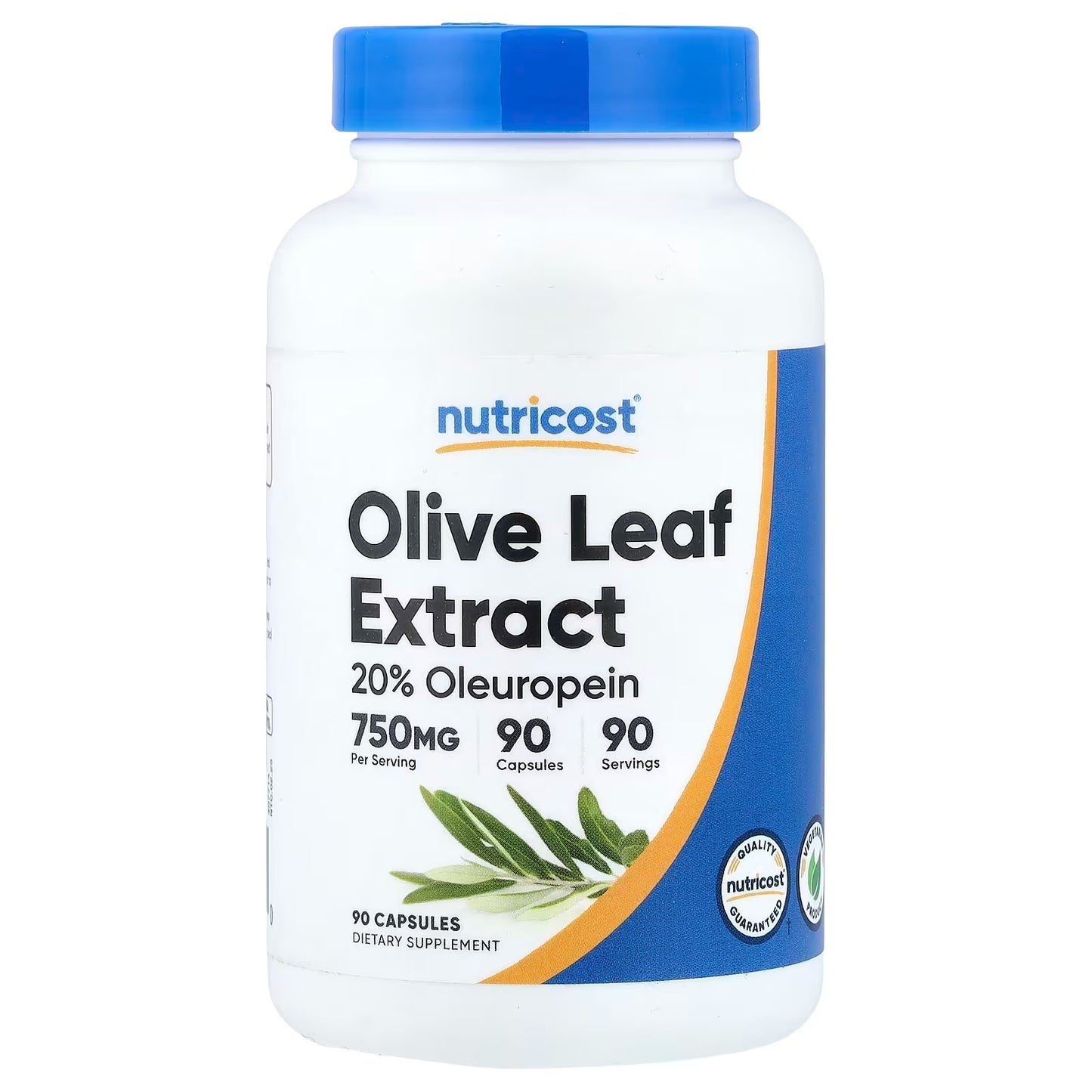 Nutricost Olive Leaf Extract 750mg – 90 Capsules, 20% Oleuropein, Gluten-Free & GMO-Free