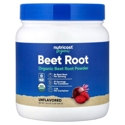 Nutricost Organic Beet Root Powder 1 lb (454g) – USDA Certified Organic, Vegan Superfood