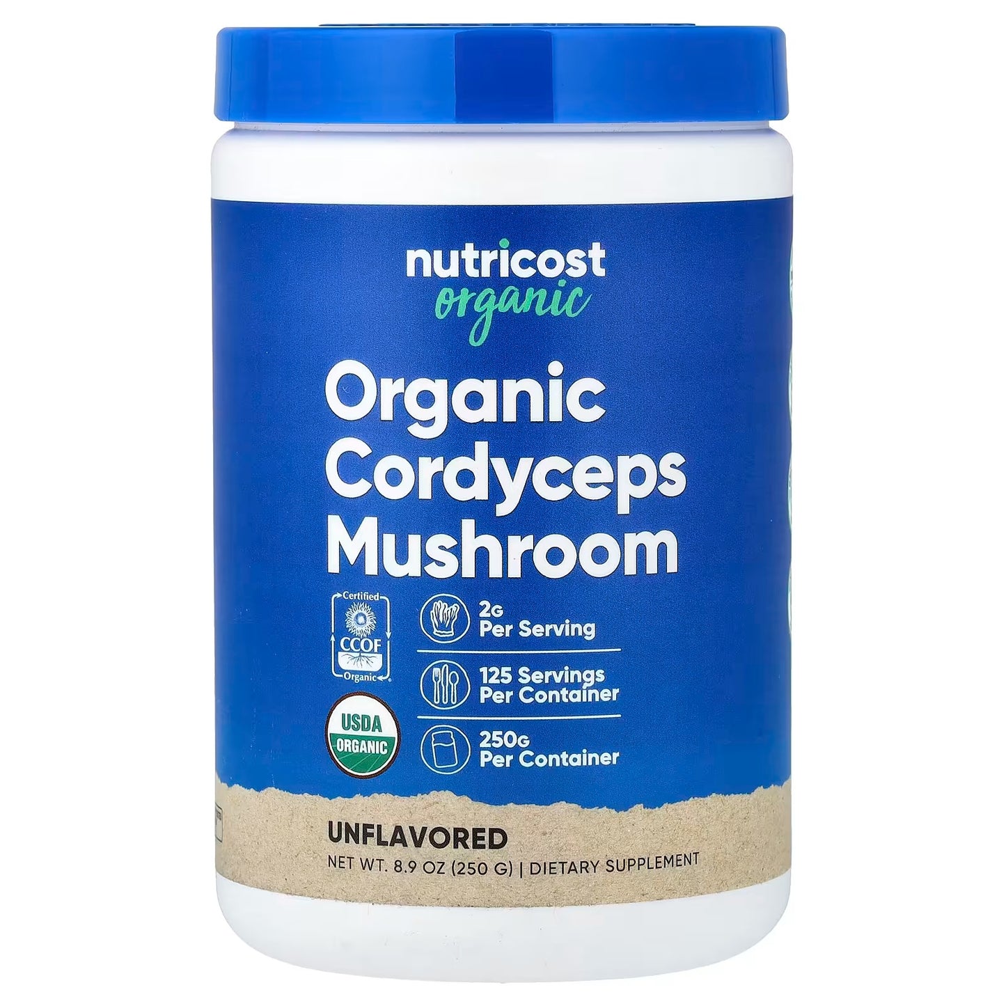 Nutricost Organic Cordyceps Mushroom Powder 250g – USDA Certified Organic Functional Mushroom Powder