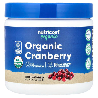 Nutricost Organic Cranberry Powder 8oz (227g) – 5g Per Serving, Gluten-Free Superfood Supplement