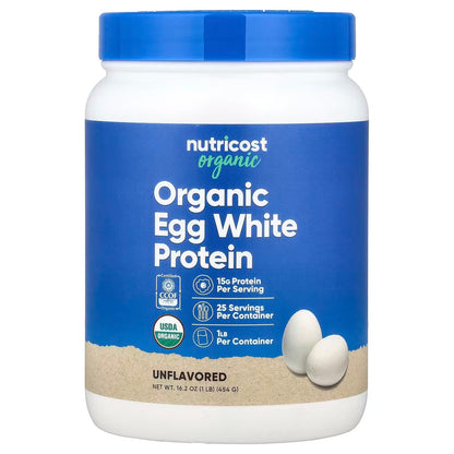 Nutricost Egg White Protein Powder 1 lb (454g) – Unflavored, Non-GMO & Gluten-Free Protein Supplement