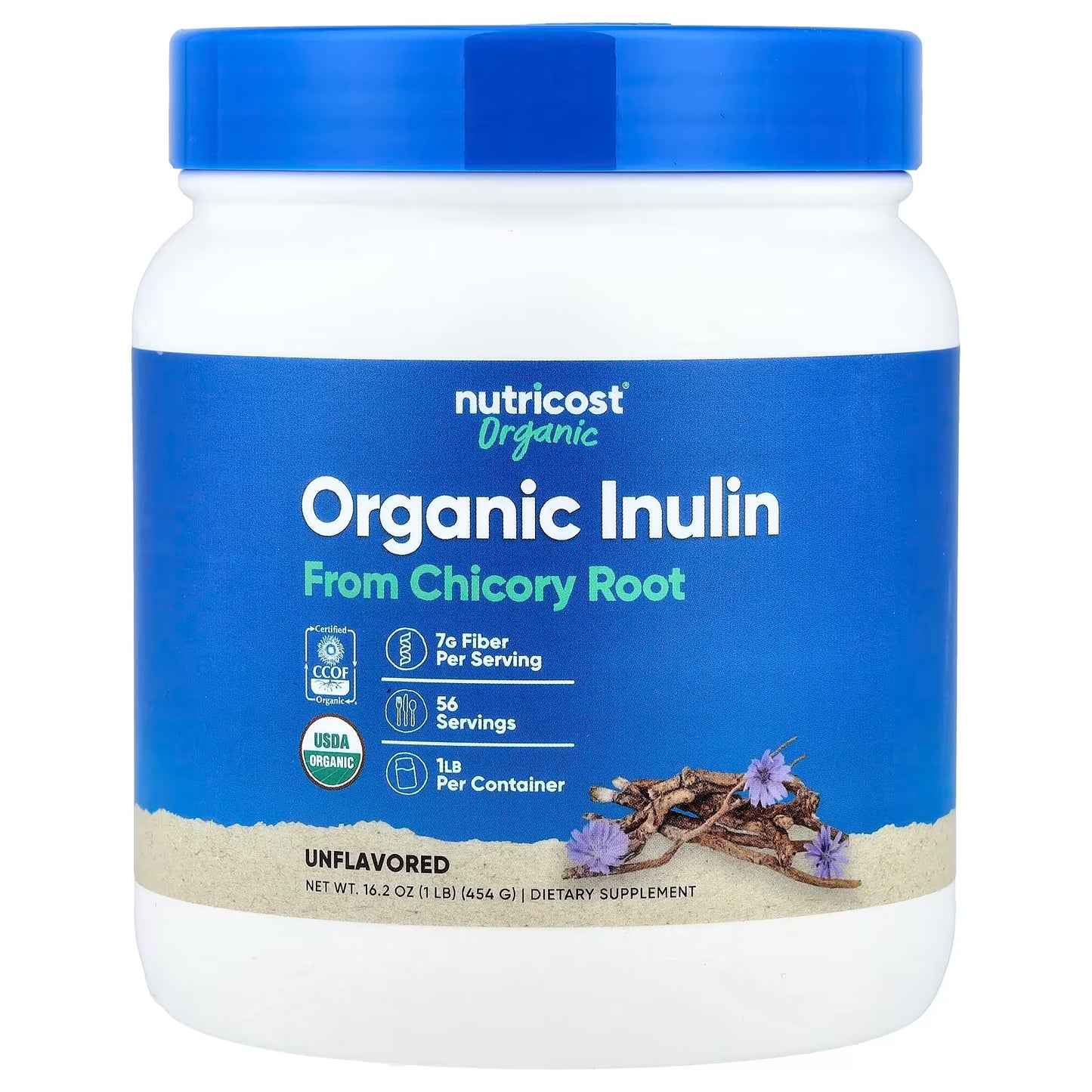 Nutricost Organic Inulin Powder 1 lb (454g) – USDA Certified Organic Prebiotic Fiber Supplement
