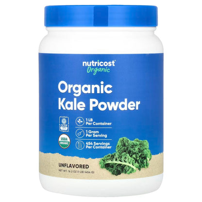 Nutricost Organic Kale Powder 1 lb (454g) – USDA Certified Organic, Gluten-Free & Non-GMO Superfood