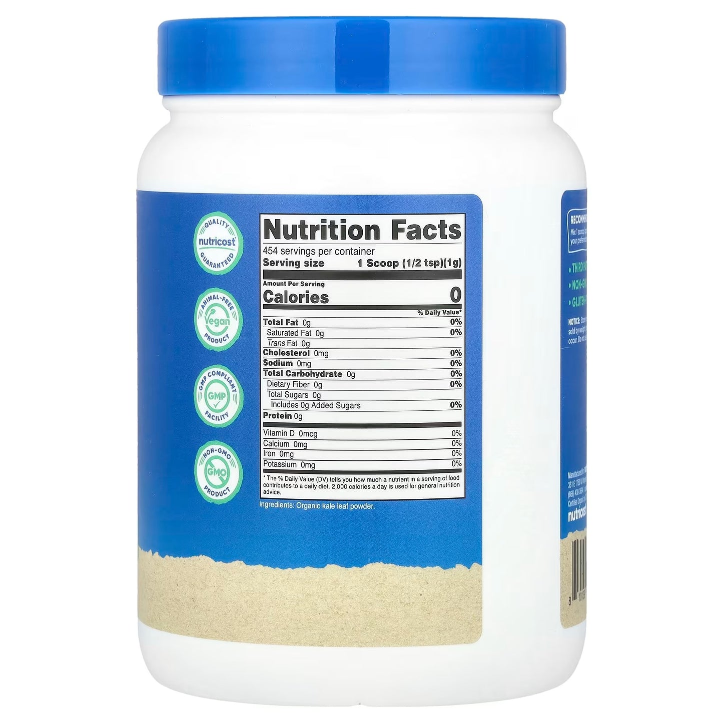 Nutricost Organic Kale Powder 1 lb (454g) – USDA Certified Organic, Gluten-Free & Non-GMO Superfood