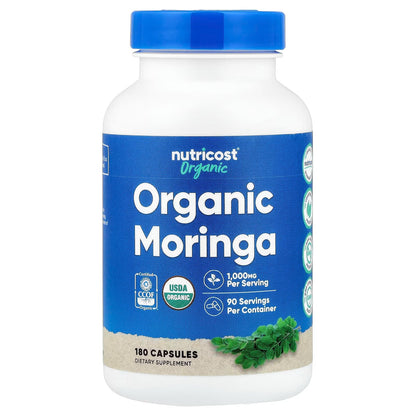 Nutricost Moringa 500mg – 180 Vegetarian Capsules, 90 Servings, Gluten-Free & GMO-Free