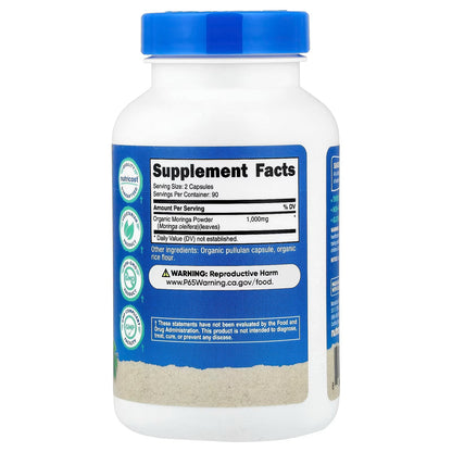 Nutricost Moringa 500mg – 180 Vegetarian Capsules, 90 Servings, Gluten-Free & GMO-Free