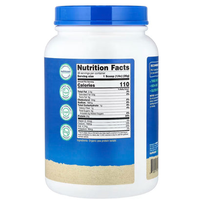 Nutricost Organic Pea Protein Isolate Powder 2 lbs (907g) – Unflavored Plant-Based Protein