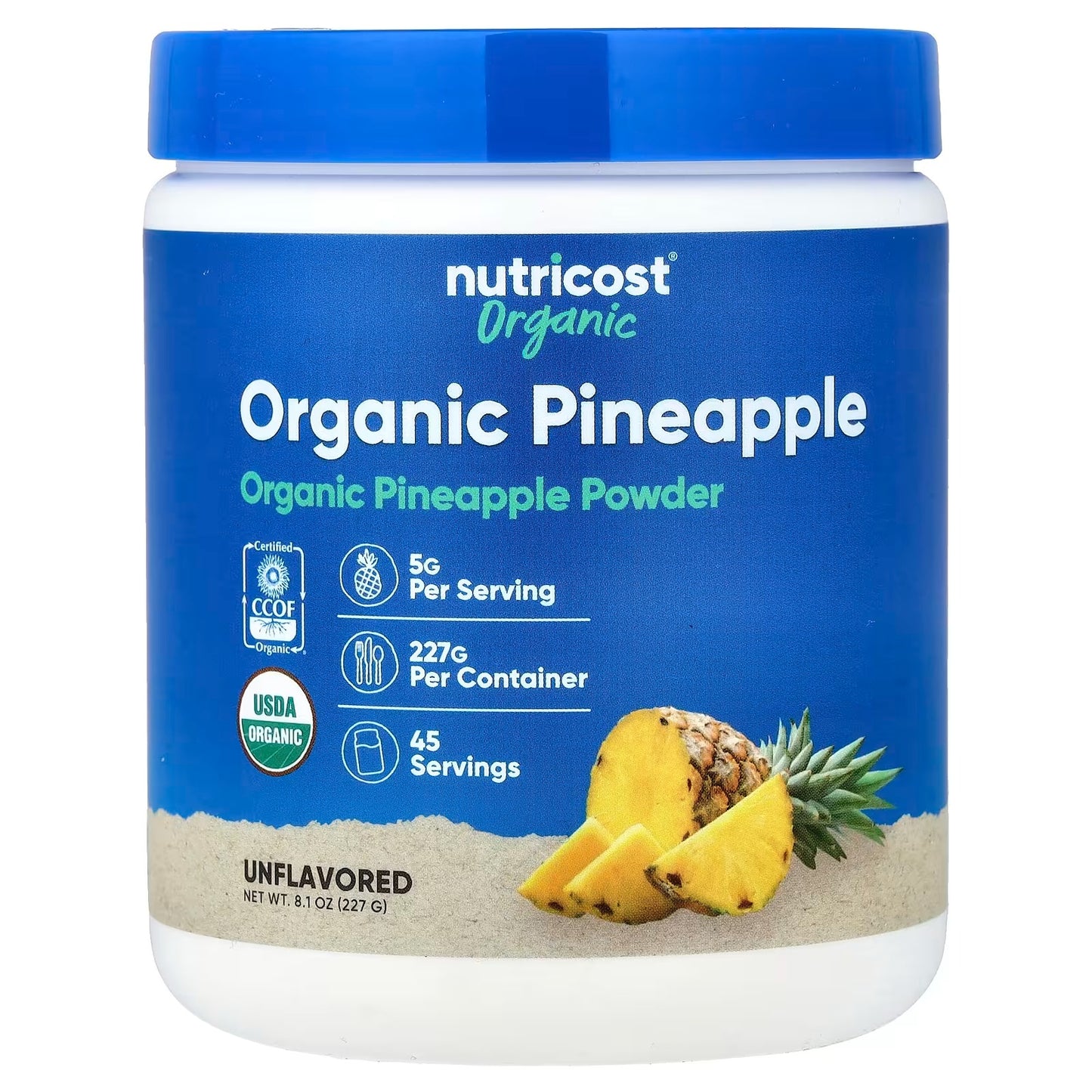 Nutricost Organic Pineapple Powder 8oz (227g) – USDA Certified Organic Fruit Powder