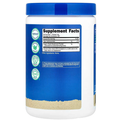 Nutricost Organic Reishi Mushroom Powder 0.5 lb (8oz) – Gluten-Free & GMO-Free Functional Mushroom Supplement