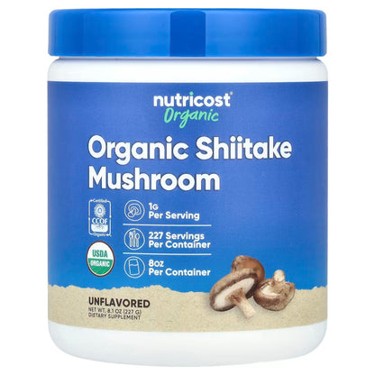 Nutricost Organic Shiitake Mushroom Powder 8oz (227g) – Gluten-Free & GMO-Free Mushroom Powder