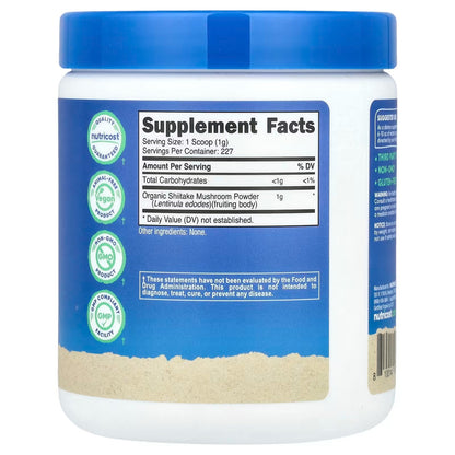 Nutricost Organic Shiitake Mushroom Powder 8oz (227g) – Gluten-Free & GMO-Free Mushroom Powder