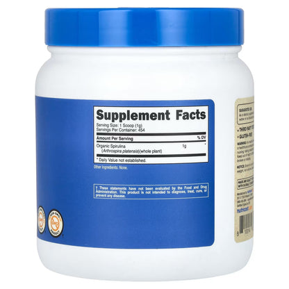 Nutricost Organic Spirulina Powder 1 lb (454g) – Pure Vegan Superfood Supplement