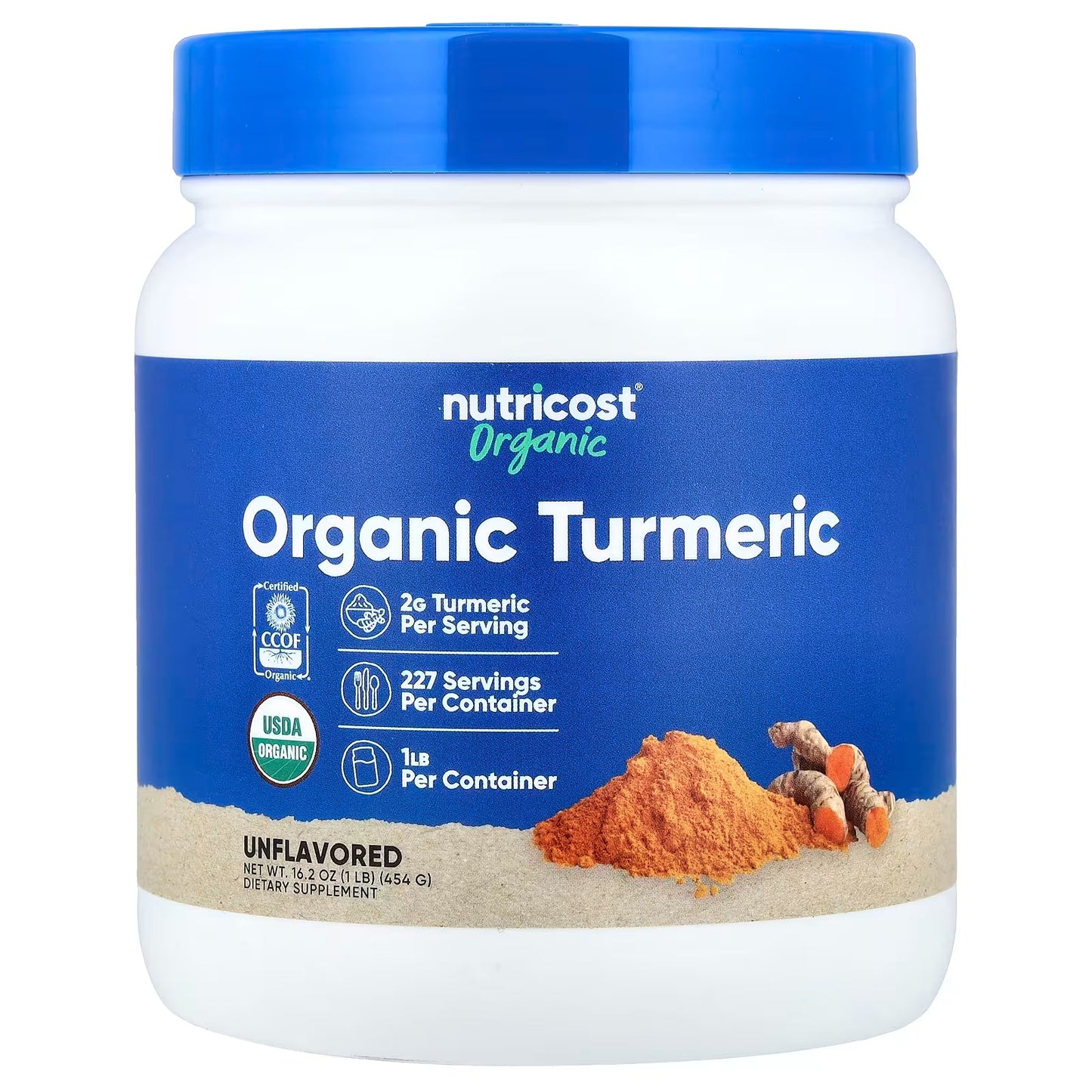 Nutricost Organic Turmeric Root Powder 1 lb (454g) – USDA Certified Organic Turmeric