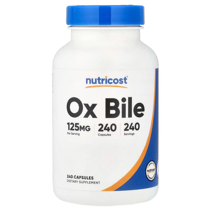 Nutricost Ox Bile 125mg – 240 Capsules, Non-GMO Digestive Support Supplement