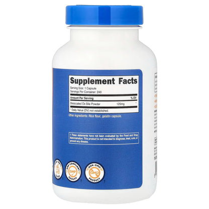 Nutricost Ox Bile 125mg – 240 Capsules, Non-GMO Digestive Support Supplement