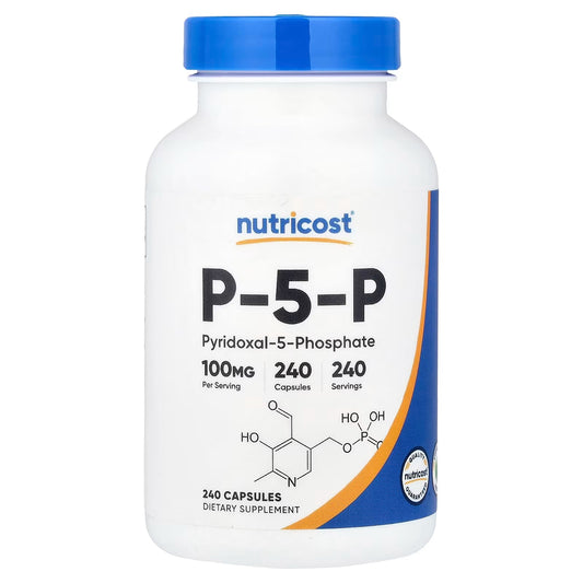 Nutricost P5P Vitamin B6 100mg – 240 Vegetarian Capsules, Pyridoxal-5-Phosphate, Gluten-Free & GMO-Free