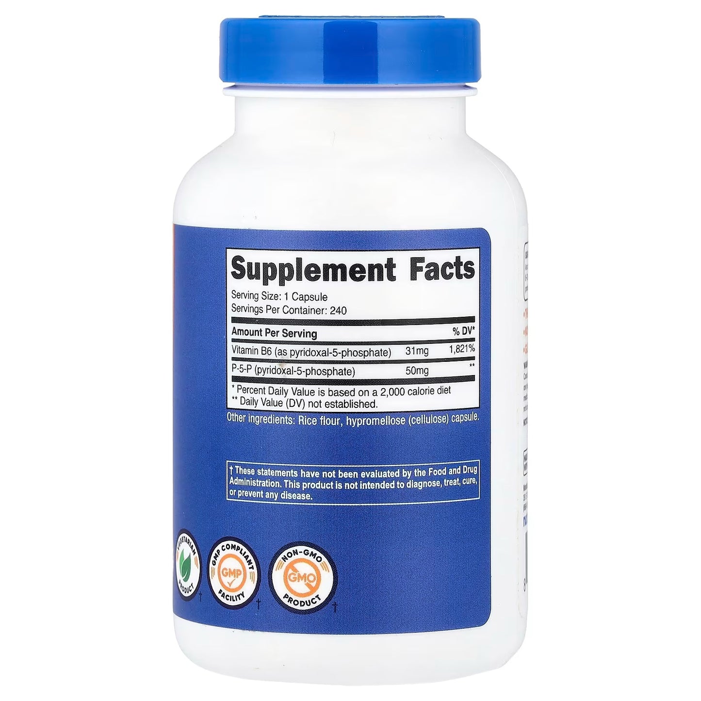 Nutricost P5P Vitamin B6 100mg – 240 Capsules, Pyridoxal-5-Phosphate, Vegetarian, Gluten-Free & GMO-Free