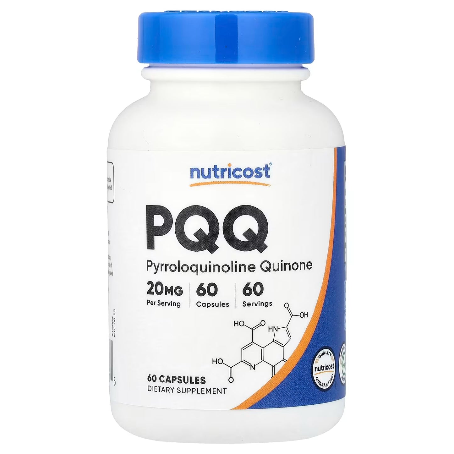 Nutricost PQQ 20mg (Pyrroloquinoline Quinone) – 60 Vegetarian Capsules, GMO-Free & Gluten-Free