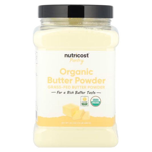 Nutricost Organic Grass-Fed Butter Powder 1.5 lbs (680g) – Premium Dairy Butter Powder
