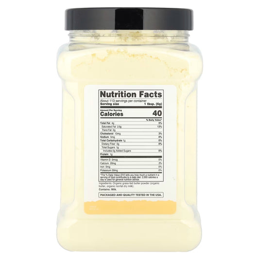 Nutricost Organic Grass-Fed Butter Powder 1.5 lbs (680g) – Premium Dairy Butter Powder