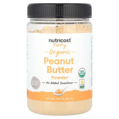 Nutricost Organic Peanut Butter Flour Powder 12.7oz – 30 Servings, Pantry-Friendly Peanut Flour