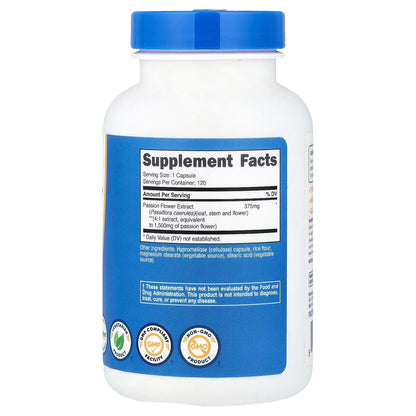 Nutricost Passion Flower Extract – 120 Vegetarian Capsules, 120 Servings, Gluten-Free & GMO-Free