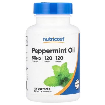 Nutricost Peppermint Oil 50mg – 120 Softgels, Gluten-Free Herbal Oil Supplement