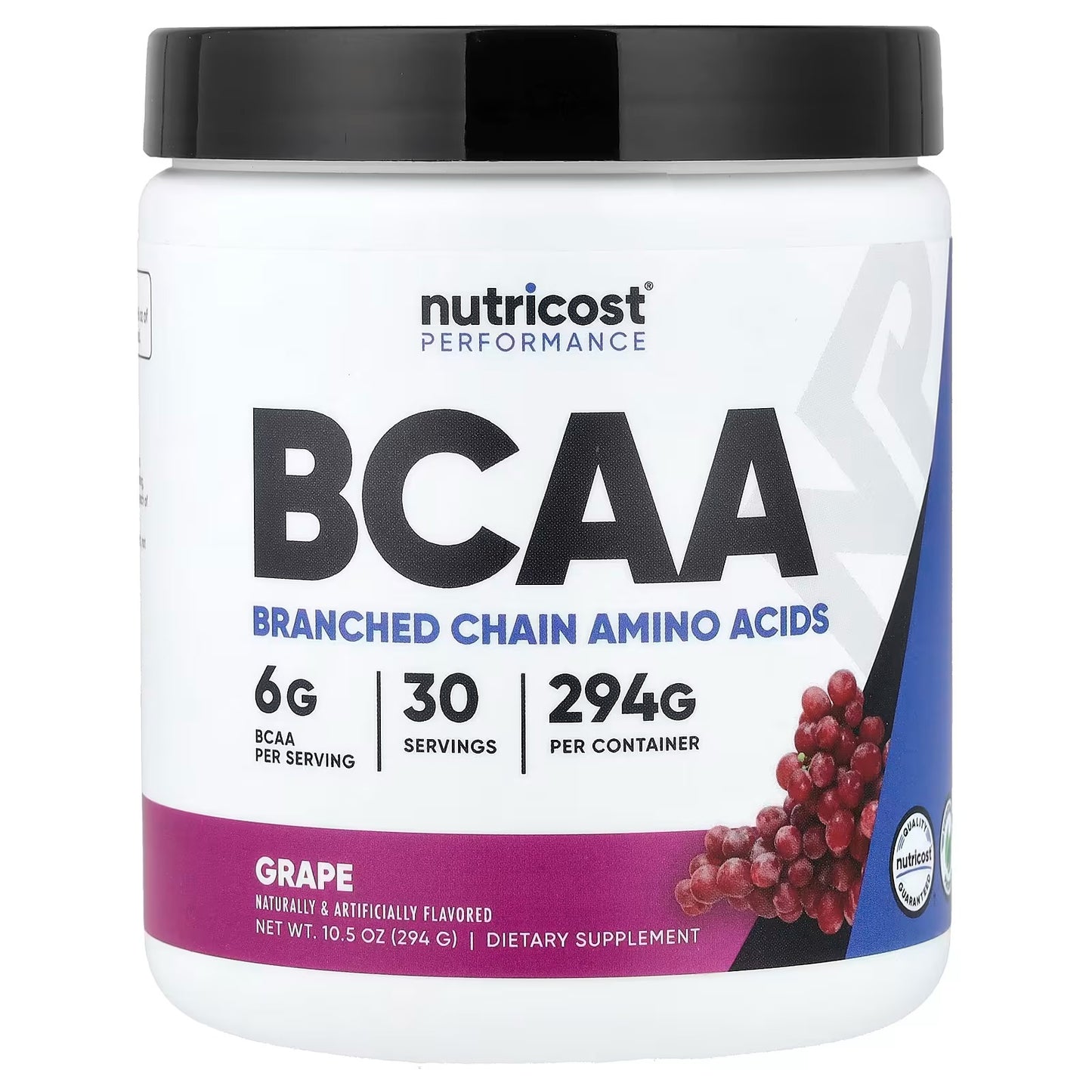 Nutricost BCAA Powder 2:1:1 – Grape Flavor, 60 Servings, Gluten-Free Amino Acid Supplement