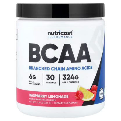 Nutricost BCAA Powder 2:1:1 – Raspberry Lemonade, 90 Servings, Branched-Chain Amino Acid Supplement