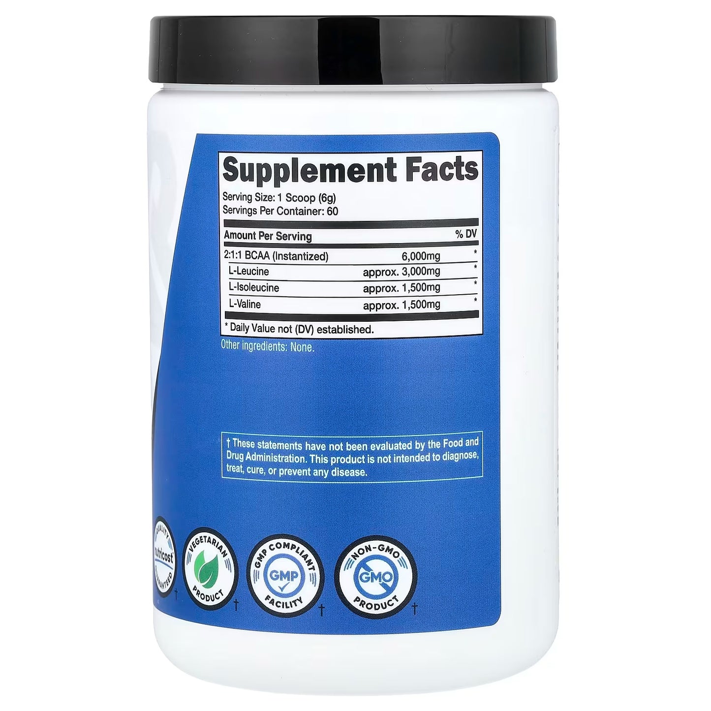 Nutricost Performance BCAA Powder 12.9 oz (360g) – Unflavored Branched-Chain Amino Acid Supplement