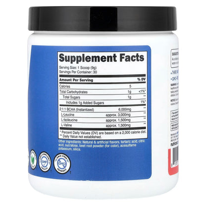 Nutricost BCAA Powder 2:1:1 – Watermelon Flavor, 30 Servings, Branched-Chain Amino Acid Suppleme