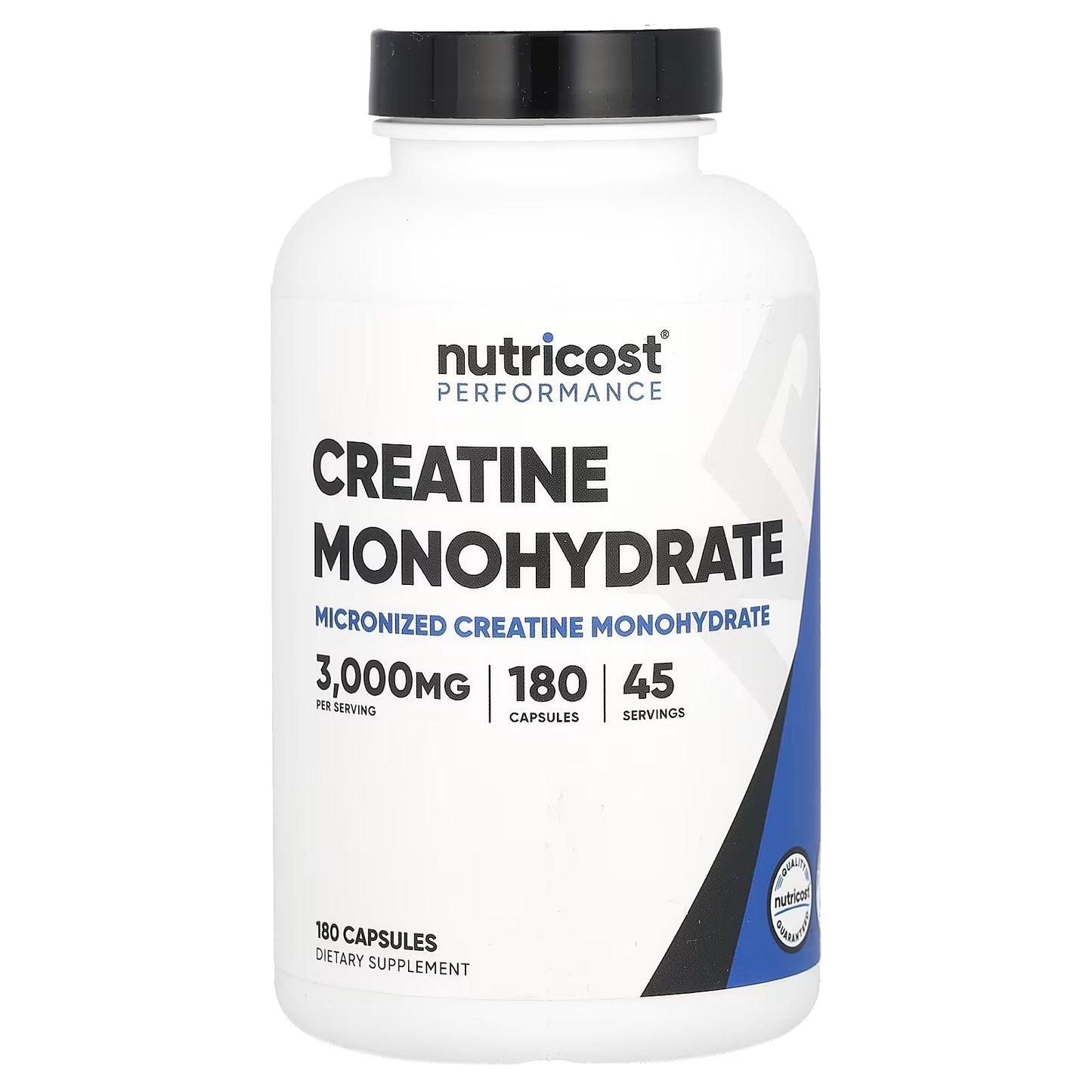 Nutricost Creatine Monohydrate 3000mg – 180 Capsules, 750mg Per Capsule, Gluten-Free & GMO-Free