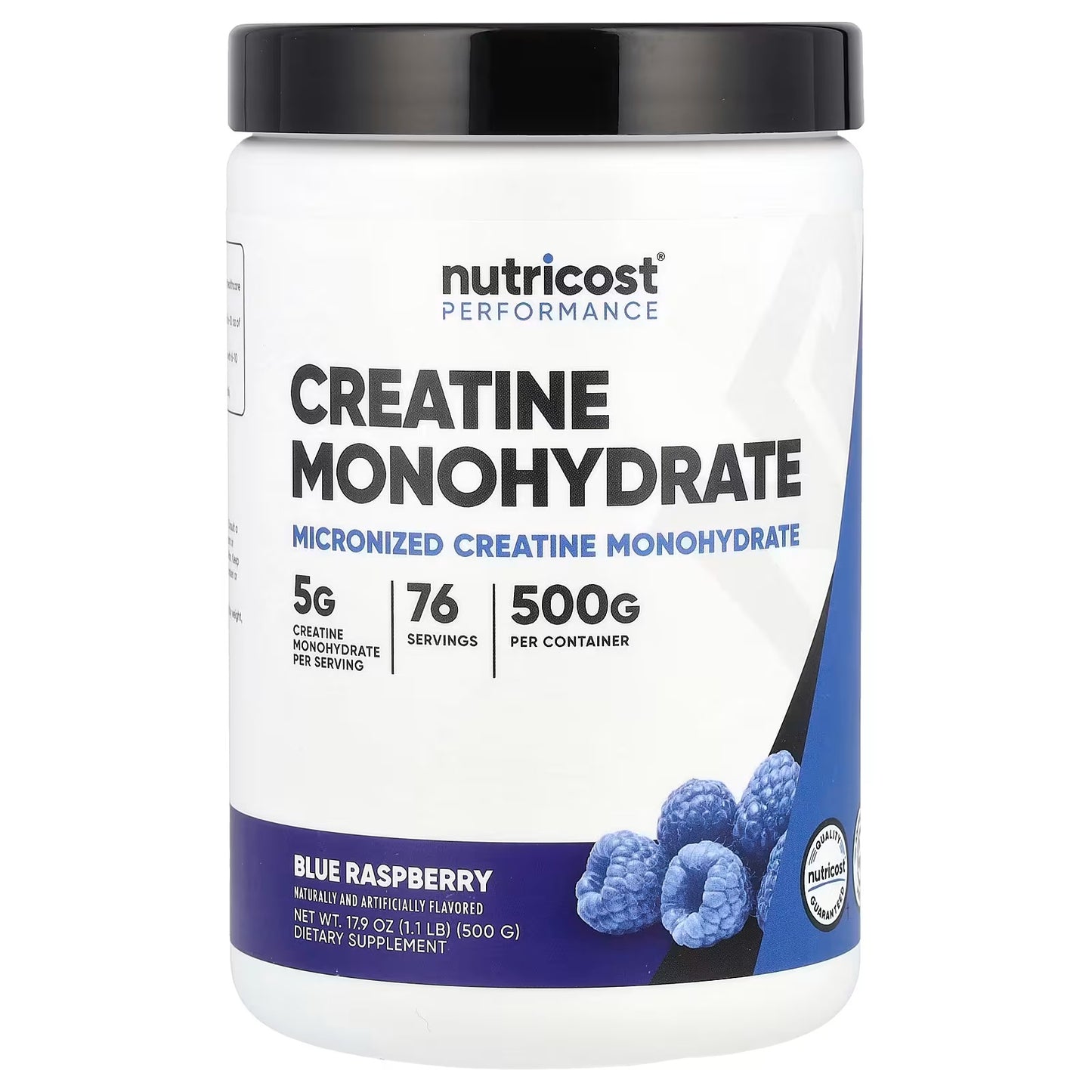 Nutricost Creatine Monohydrate Powder 500g (1.1 lbs) – Blue Raspberry Flavor, Micronized Creatine Supplement