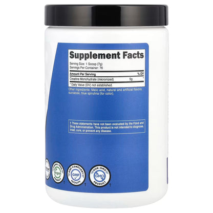Nutricost Creatine Monohydrate Powder 500g (1.1 lbs) – Blue Raspberry Flavor, Micronized Creatine Supplement