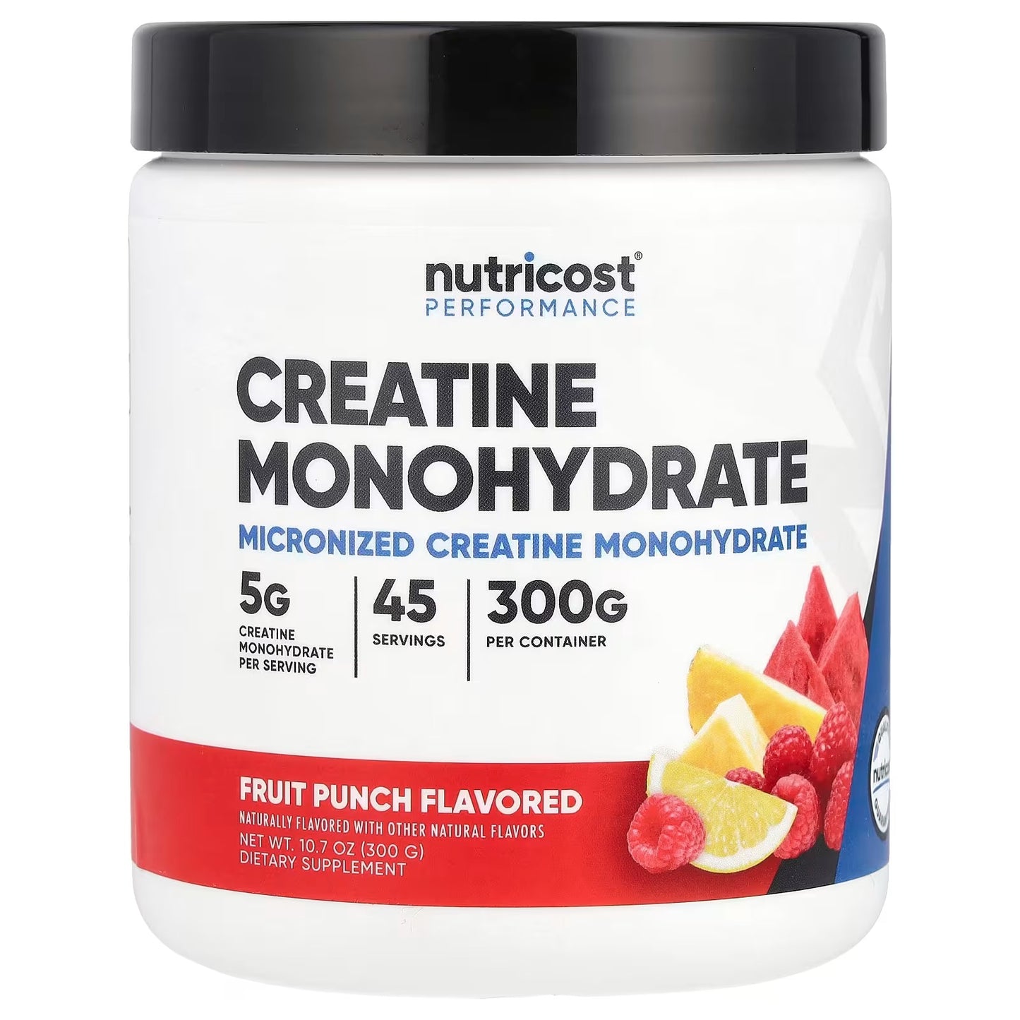 Nutricost Creatine Monohydrate + Hydration Powder – Fruit Punch, 30 Servings, Workout Supplement