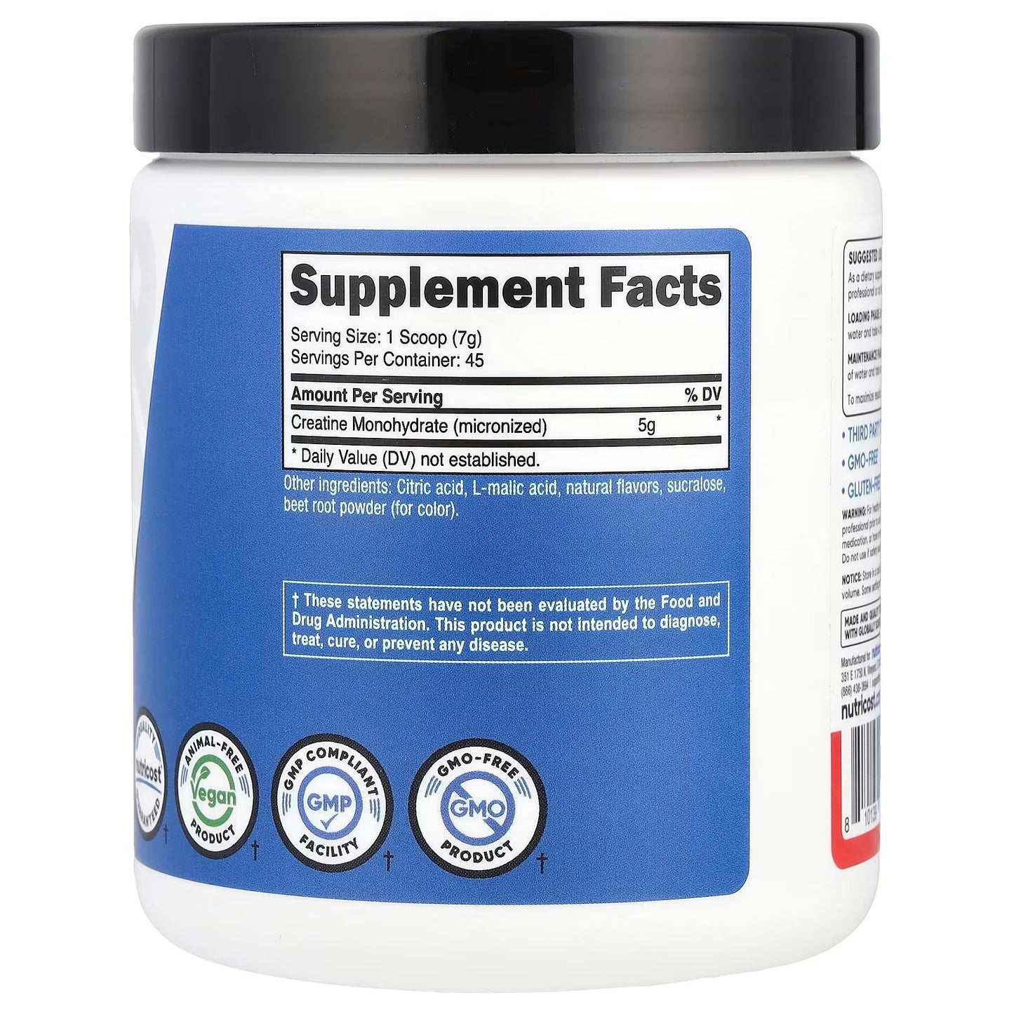 Nutricost Creatine Monohydrate + Hydration Powder – Fruit Punch, 30 Servings, Workout Supplement