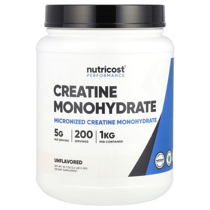Nutricost Creatine Monohydrate Micronized Powder 1kg – Pure Creatine Monohydrate Supplement