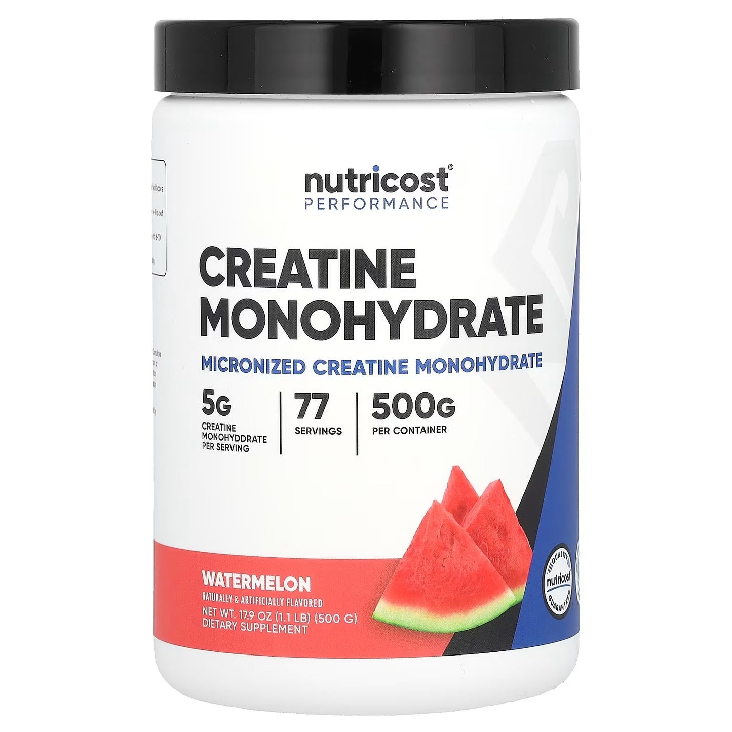 Nutricost Creatine Monohydrate Powder 500g – Watermelon Flavor, Micronized, Vegan, Gluten-Free & GMO-Free